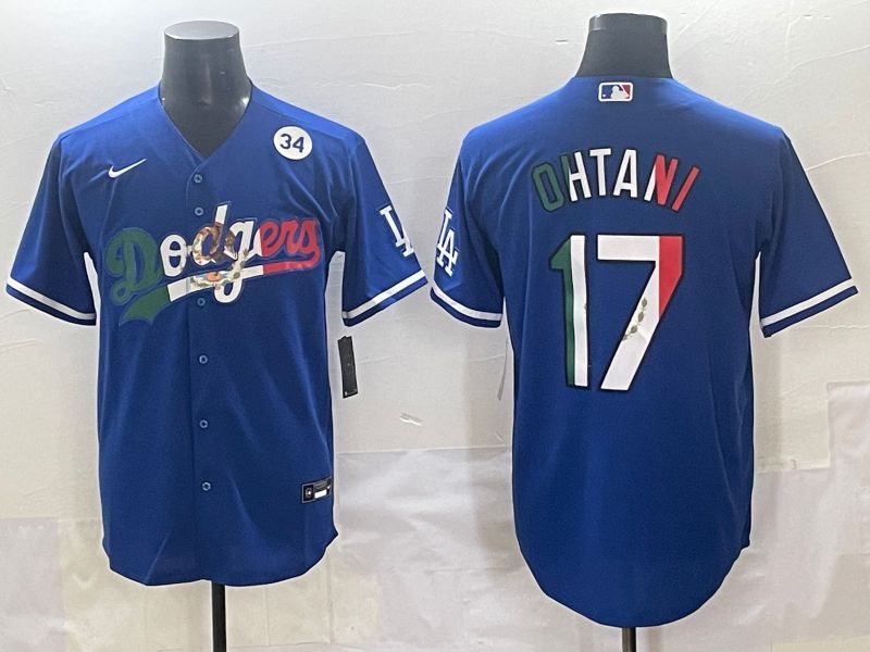 Men 2025 Los Angeles Dodgers #17 Ohtani Blue Nike MLB Jersey style 71511